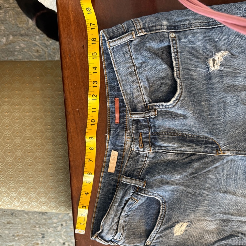Anthropologie Blue Wide Leg Jeans Sz 30 distressed clean great Capsule Wardrobe - Picture 4 of 12